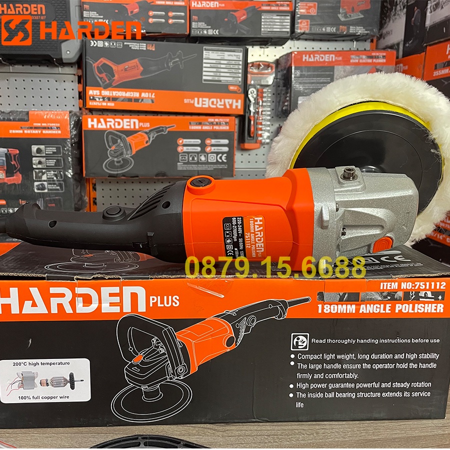 Máy đánh bóng, harden 751112, công suất 1200w, cốt 14mm, bảo tín official store