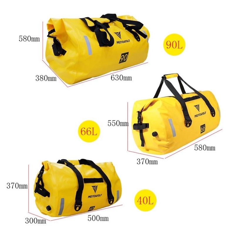 Túi Trống Chống Nước Du Lịch Thể Thao Phản Quang MOTOWOLF MDL0701 [Size 40L/60L]