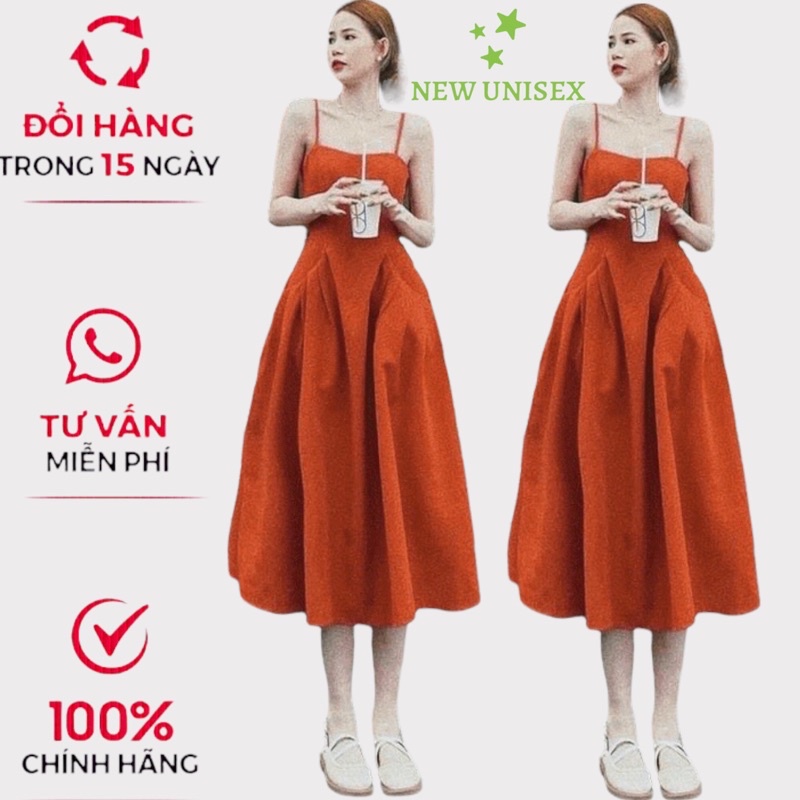 Đầm Xòe Hai Dây Nữ Cổ Trái Tim Có Mút Ngực Dáng Chữ A Siêu Xinh [NEW UNISEX]