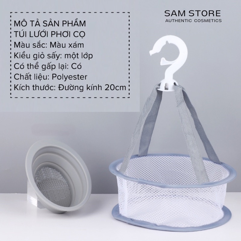 Túi lưới phơi cọ tiện lợi có thể xoay 360 độ giúp cọ nhanh khô bảo vệ cán cọ không bị ngấm nước