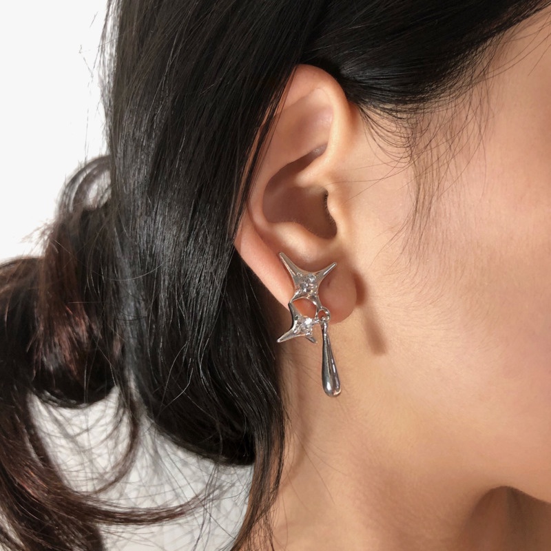 Khuyên Tai Hình Giọt Nước Phong Cách punk Thời Trang