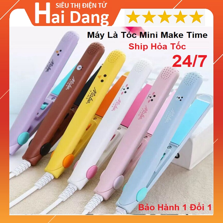 Máy Là Uốn Duỗi Tóc Đa Năng, Mini Kute - Make Time - Nhỏ Gọn - Tiện Lợi - Làm Nóng Nhanh - Bảo Hành 6 Tháng