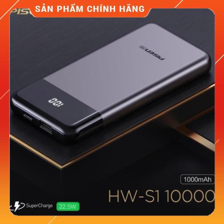 Sạc dự phòng Pisen Quick HW-S1 10000mAh (SuperCharge 22.5W) - Hàng Chính Hãng