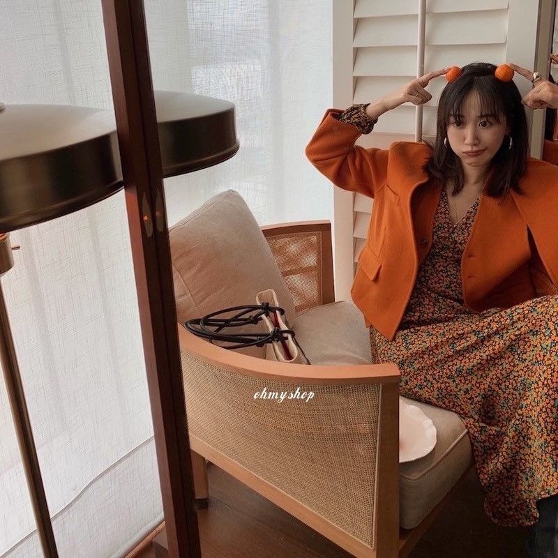 Đầm Eo Cao Cổ Chữ V Dáng Ôm Phong Cách Retro Lãng Mạn Thời Trang Pháp Mới