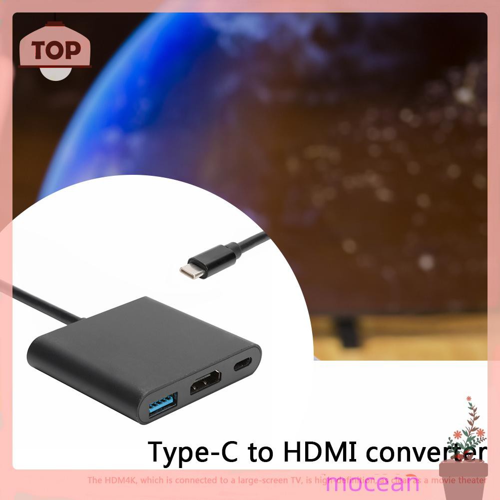 Bộ Chuyển Đổi Mocean 3 Trong 1 Usb3.1 Usb-C Sang Usb3.0 + 4k Hdmi-Compatible + Pd Usb-C