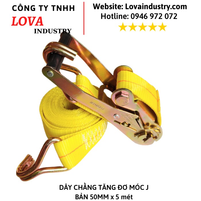Dây cảo chằng hàng có tăng đơ màu vàng bản 50mm Chiều dài tự chọn