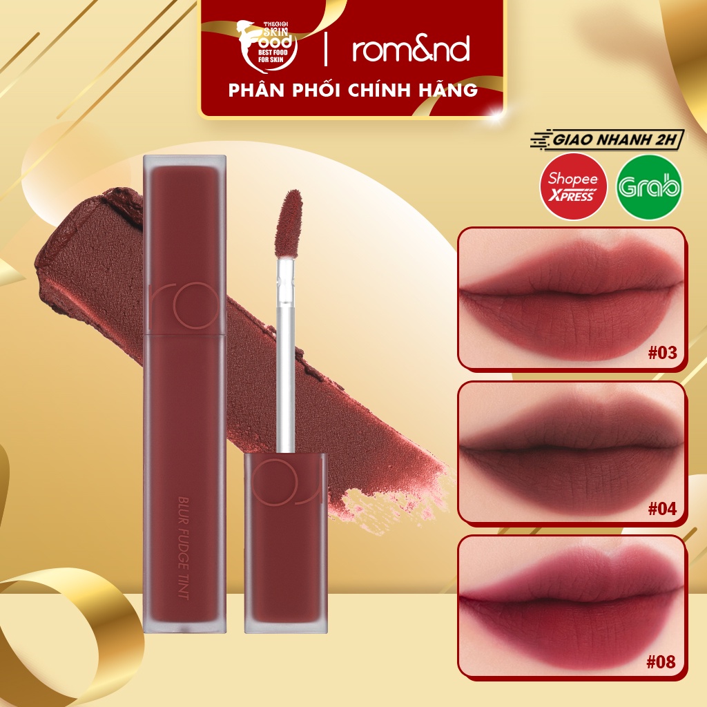 Son Kem Siêu Lì, Lên Màu Chuẩn, Mịn Môi Hàn Quốc Romand Blur Fudge Tint 5g