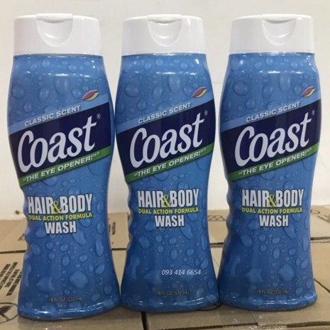 Sữa Tắm Gội Coast 2in1 Hair And Body Wash Mỹ 532ml