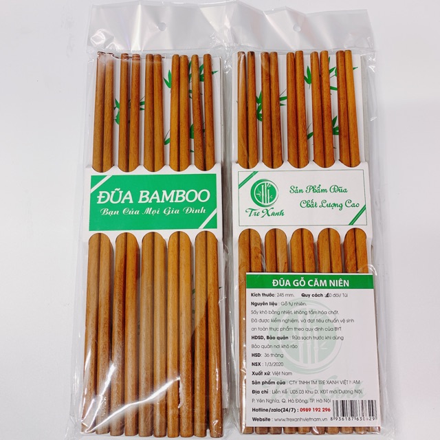 VỈ 10 ĐÔI ĐŨA GỖ CĂM NIÊN BAMBOO