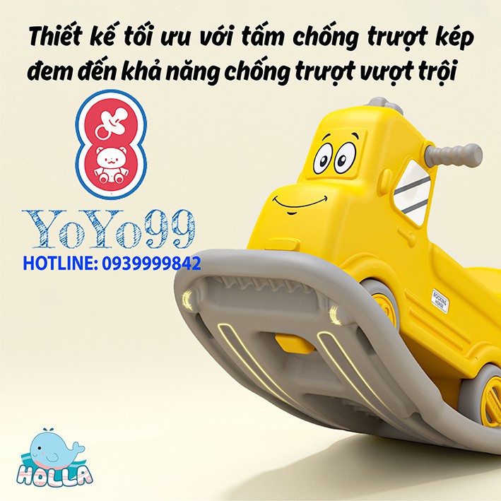 Bập Bênh Chòi Chân Ô Tô Cho Bé 2 in 1 Cao Cấp Holla 2021 -YoYoShop99