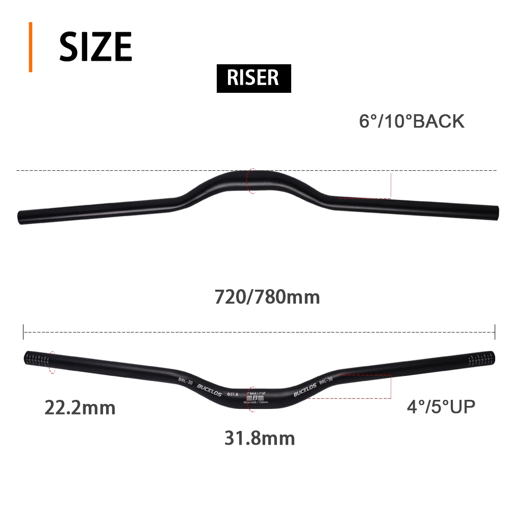 Starbucks Tay Lái Xe Đạp 31.8mm 720 / 780mm 30 / 50mm Tăng Cường mtb / bmx Bằng Hợp Kim Nhôm