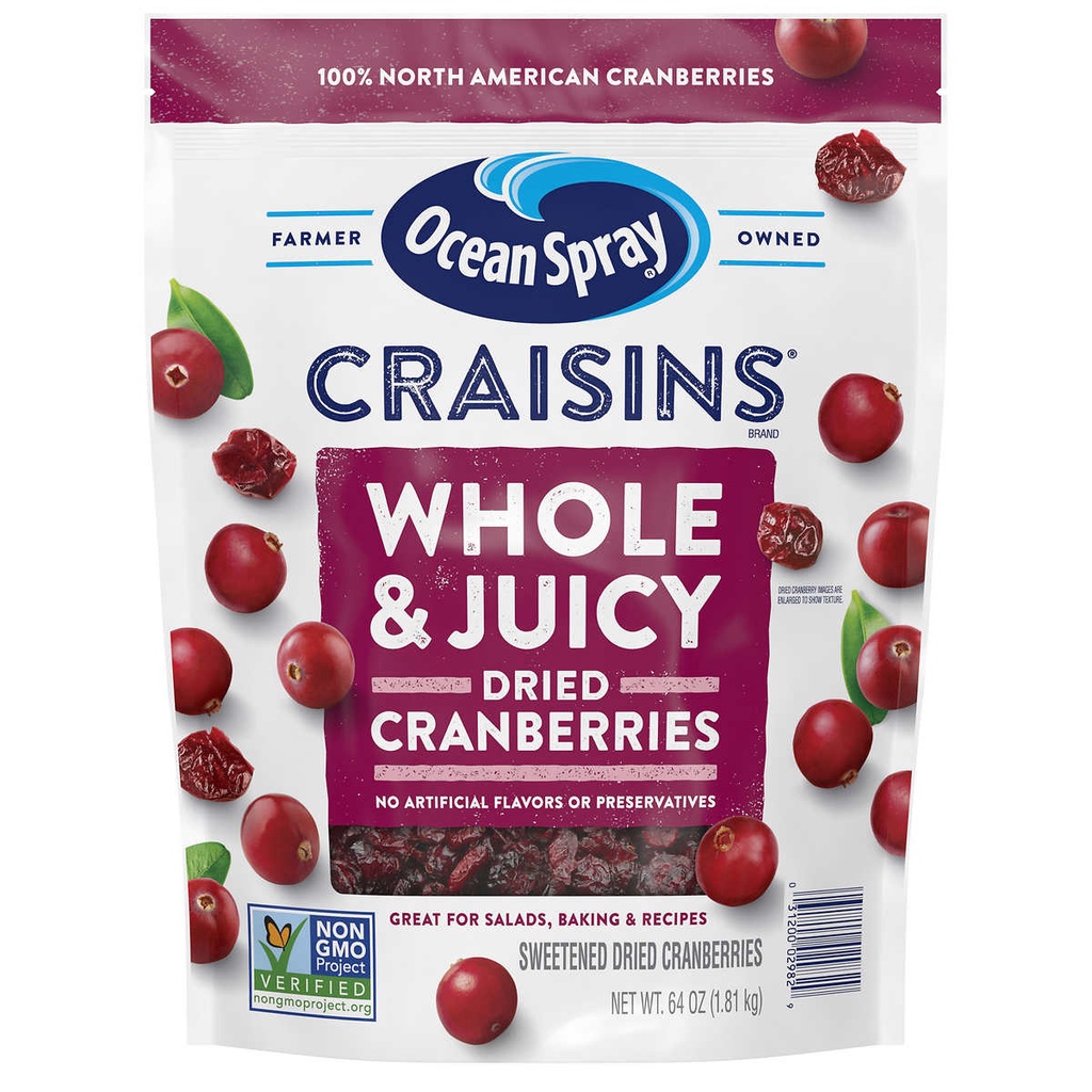 bay air - Quả Nam Việt Quất Craisins Sấy Khô 1.81kg - Ocean Spray Dried Cranberries