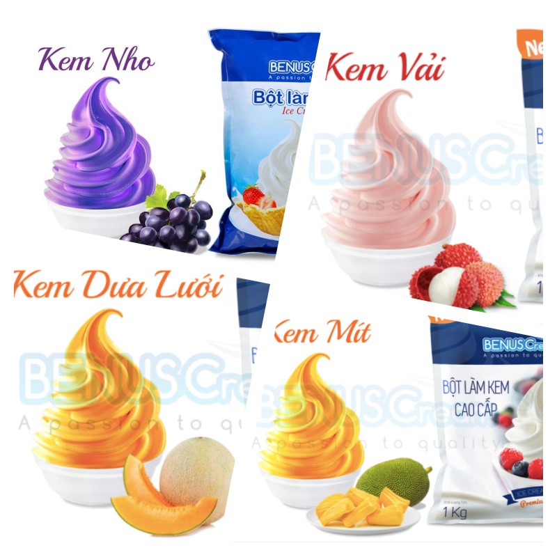 Bột Làm Kem Tươi Cao Cấp Hương Vị Việt Quất Benus