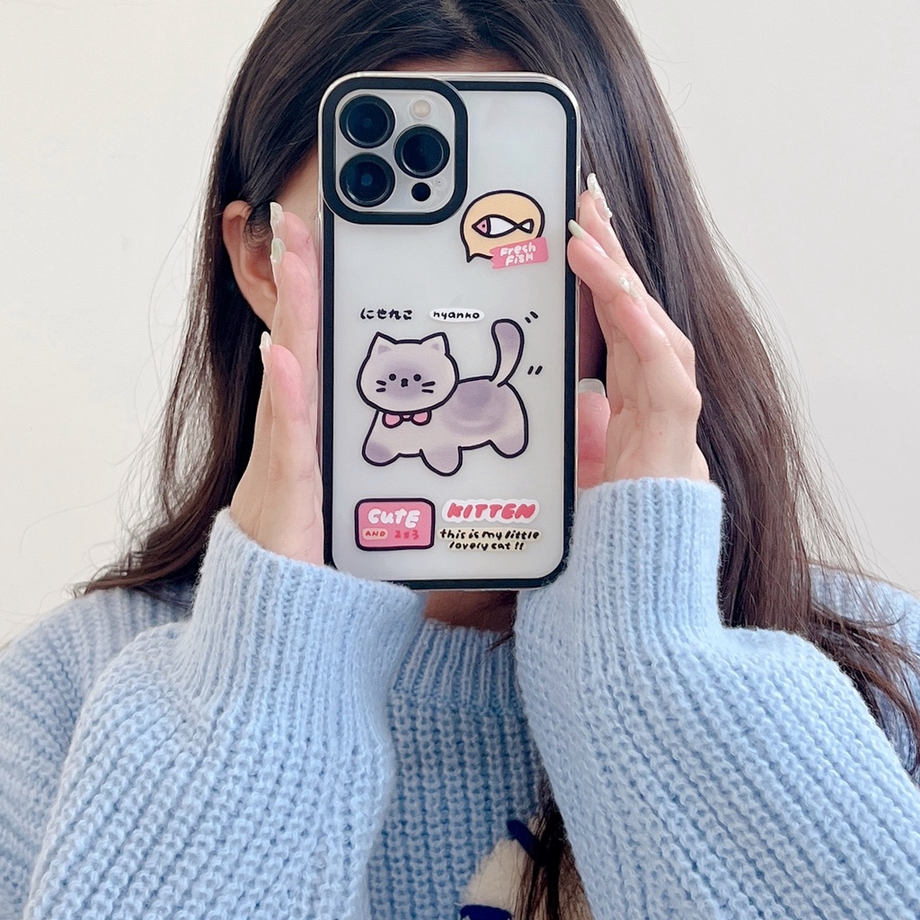 Ốp Điện Thoại Mềm Trong Suốt Hình Chó Mèo Dễ Thương Cho iPhone 14 Pro Max 14 Plus 13 12 11 Pro Max X XR XS Max 7 8 6 6s Plus SE 2020