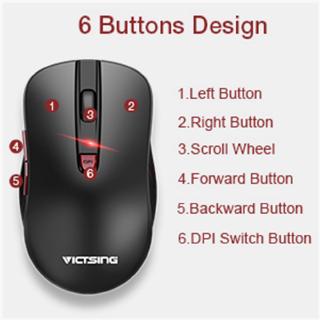 VICTSING 2.4G Mobile Wireless Mouse 5 Adjustable DPI Levels With USB Receive