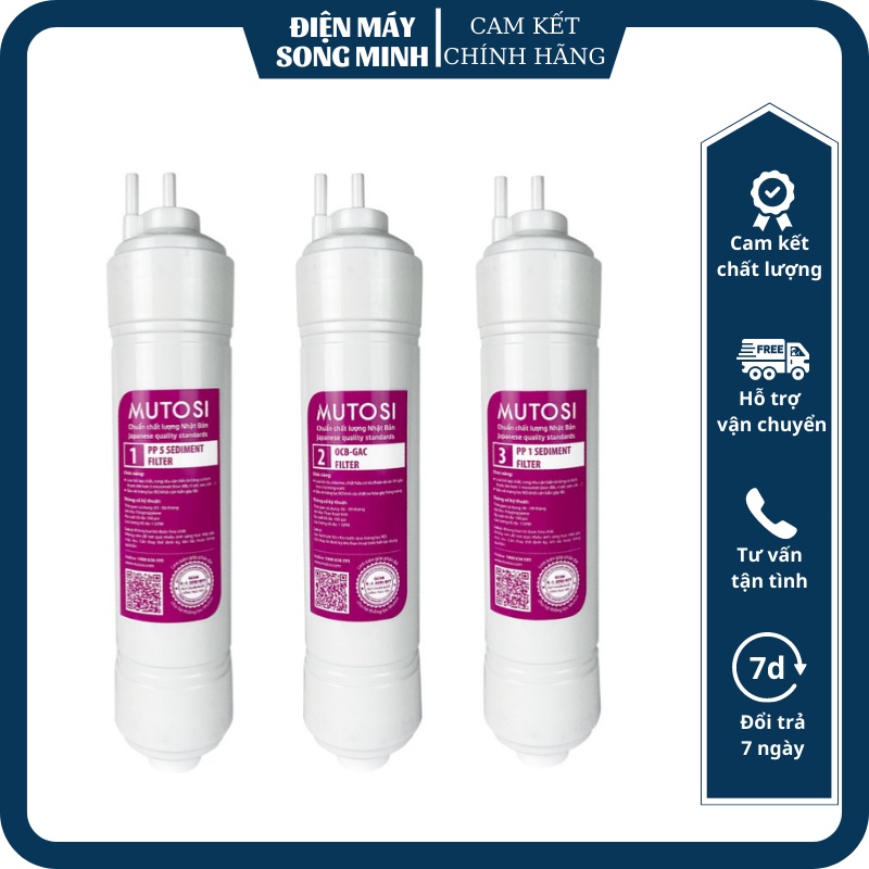 Bộ 3 lõi đúc máy lọc nước Mutosi số 1-2-3