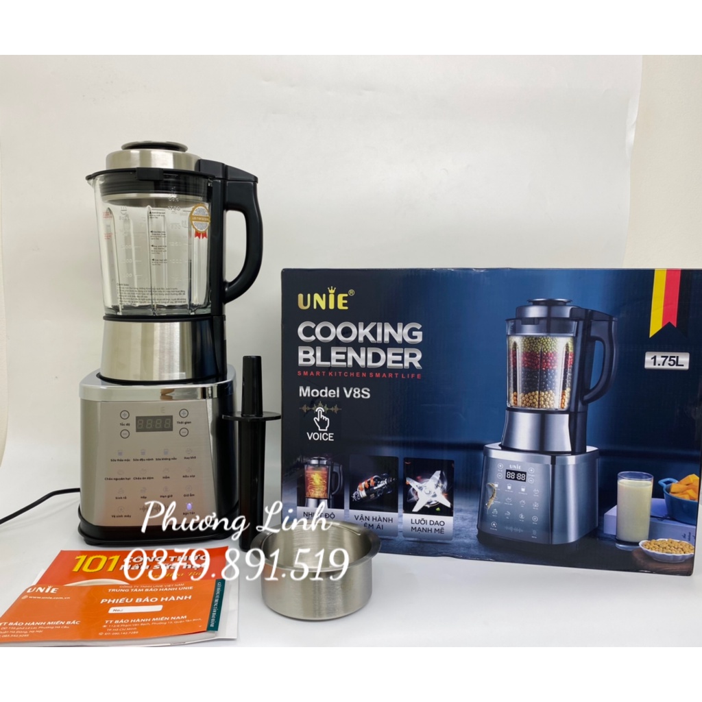 Máy làm sữa hạt Unie V8S - Dung tích 1.75L Có Giọng Nói Độc Quyền - Hàng chính hãng - Bảo hành 24 tháng