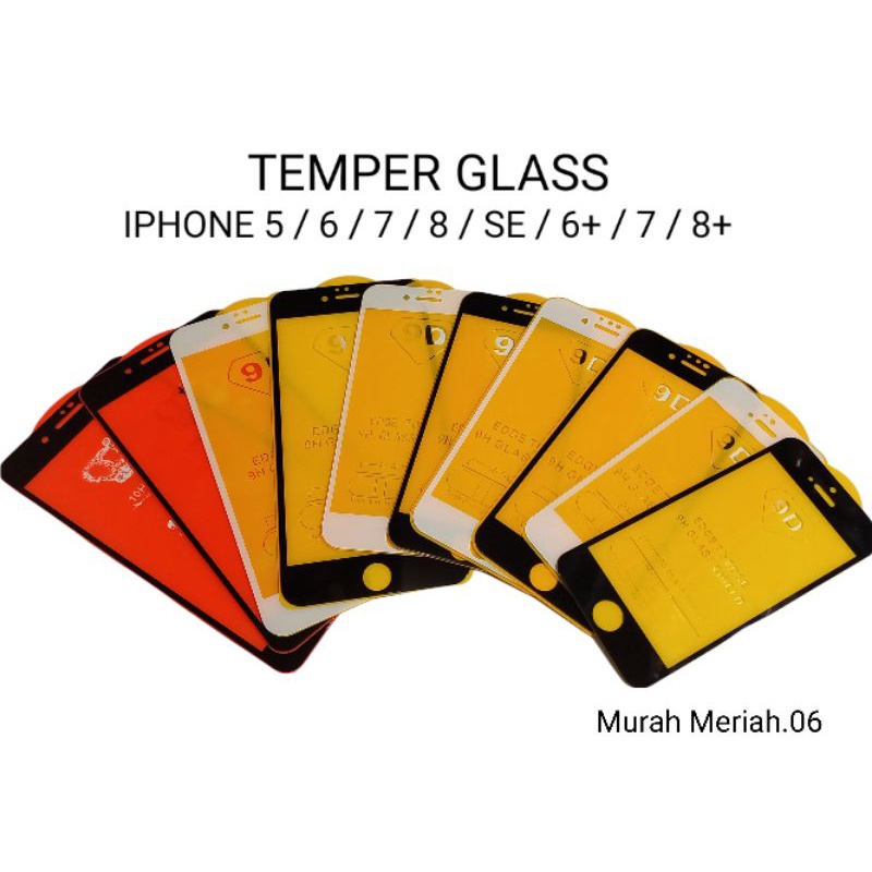 Kính Cường Lực Bảo Vệ Màn Hình Cho IPHONE 5 / 5s / 5se / 6 / 6s / 7 / 7s / 8 / 8 / SE 2020 / 6s + / 7 + / 8 + 9D