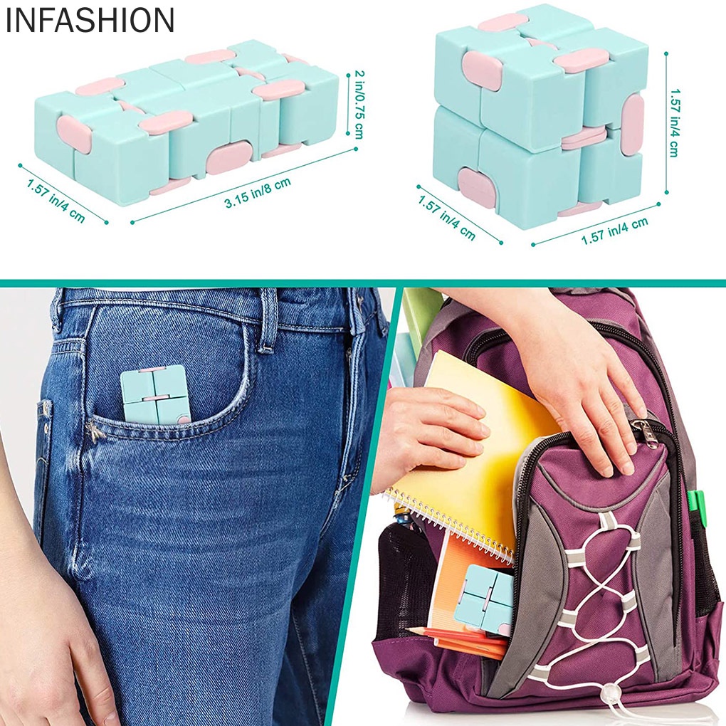 Đồ chơi khối lập phương ma thuật cỡ nhỏ bằng nhựa màu xanh dương độc đáo thư giãn