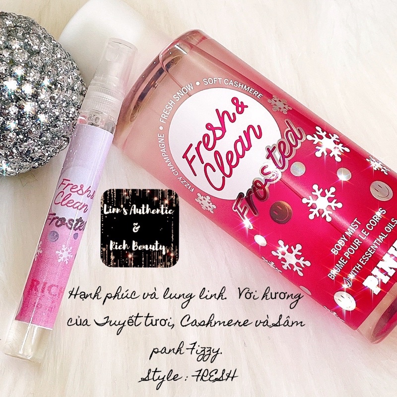 FRESH &amp; CLEAN FROSTED - Xịt Thơm Body Mist Victoria’s Secret Usa