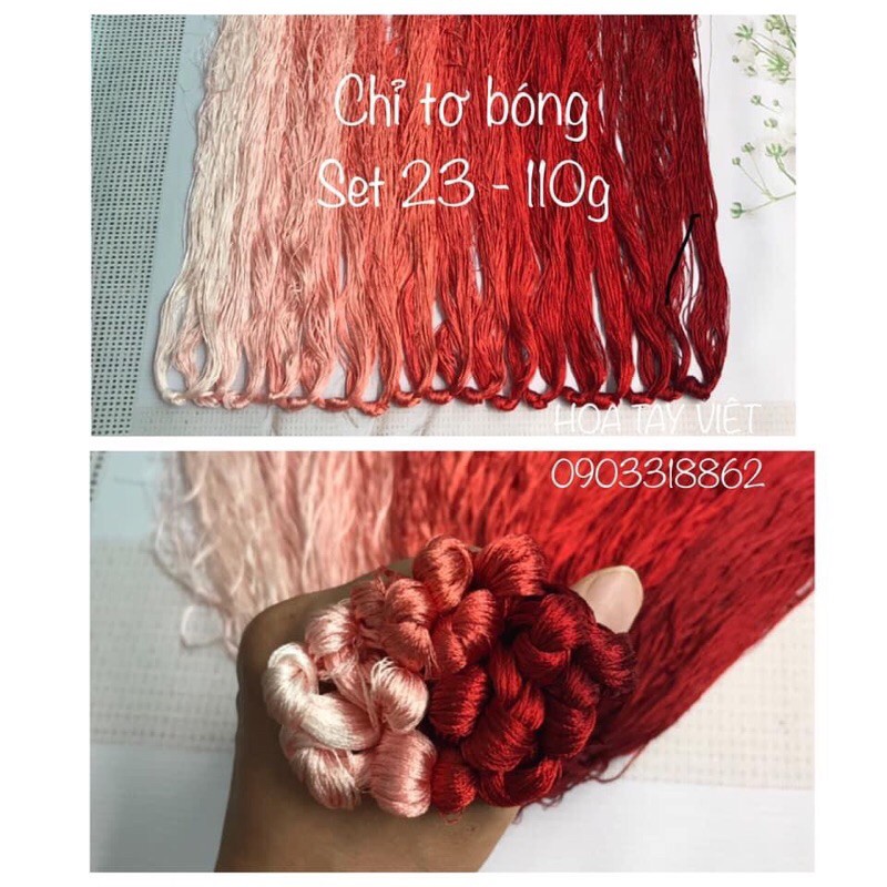 Set chỉ tơ bóng 23 ( 120gam)