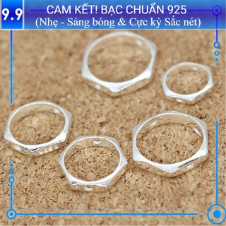 Charm bạc s925 bọc lục giác kiểu 2 ch007