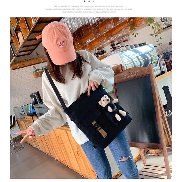 TOTE ĐEO 2 kiểu - KÈM THÚ BÔNG - TT04