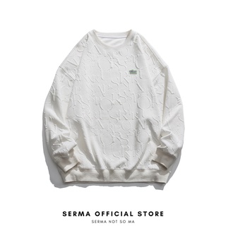 Basic Sweatshirt | Áo khoac nỉ sweater unisex form rộng dập nổi họa tiết đơn giản SEASS006