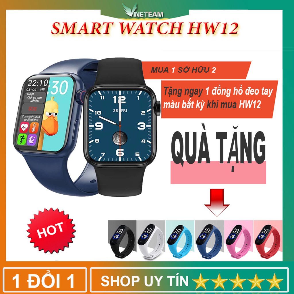 Đồng Hồ Thông Minh HW12 Tràn Viền 40mm Có Tiếng Việt ,nghe gọi,chống nước ,cảm ứng siêu mượt-tặng đồng hồ cho bé -dc4391