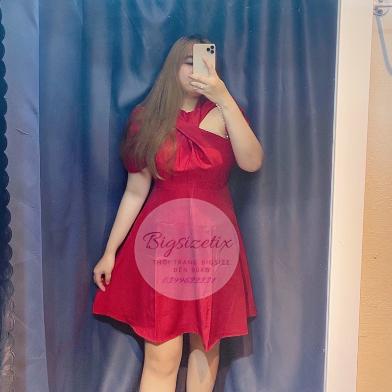 Đầm Soắn ngực tay cườm sang chảnh bigsize 50-90kg mẫu chụp thật 100%
