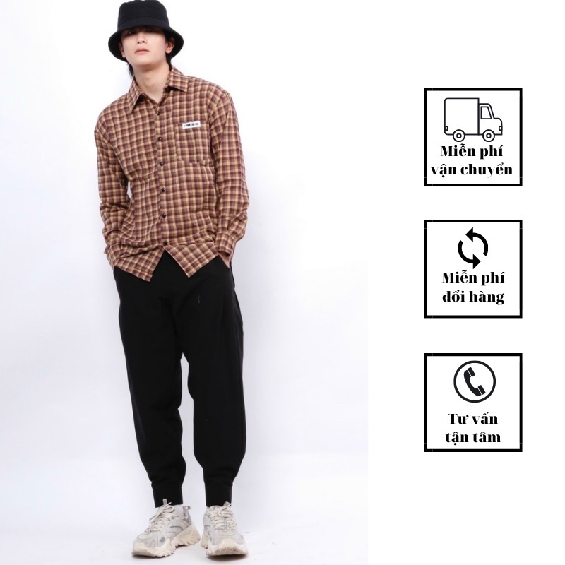 Sơ mi caro nam thời trang form suông rộng Nô Store