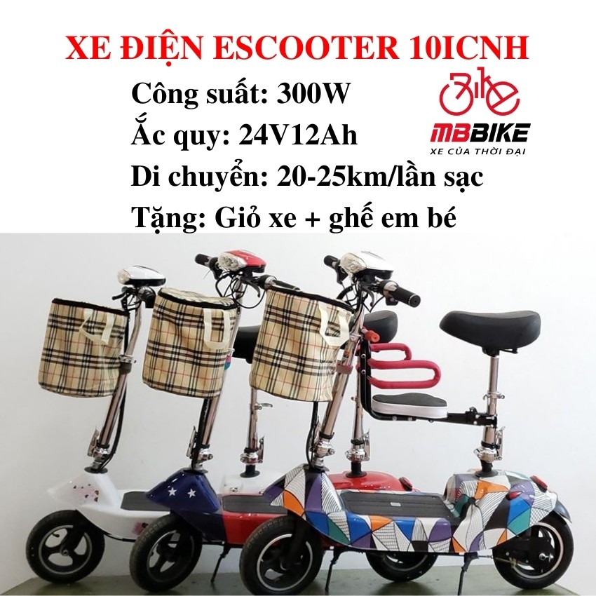 Khuyến mãi lớn - Xe Điện Gấp Gọn E-scooter Plus 10inch - Xe điện mini gấp gọn