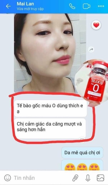 Chính Hãng Tế bào gốc huyết tương giàu tiểu cầu nhóm máu O Blood type INTRNSIVE RED 1 Hộp 15 ống