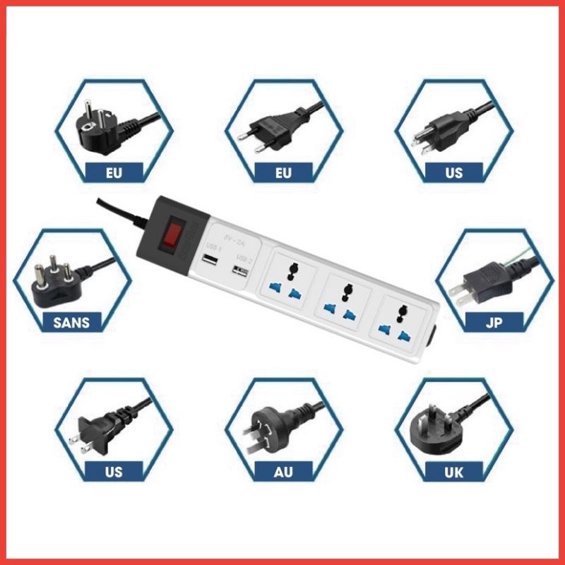 Ổ Cắm Điện Đa Năng Rạng Đông 2 Cổng USB 5V-2A, Ổ Điện Chịu Tải 2500W, công tắc kết hợp rơ le, Bảo hành 12 tháng