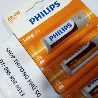 Pin Philips AA R6 MIGNON 1.5V (R06L10S/97 Zinc chloride): Vĩ 10 Viên