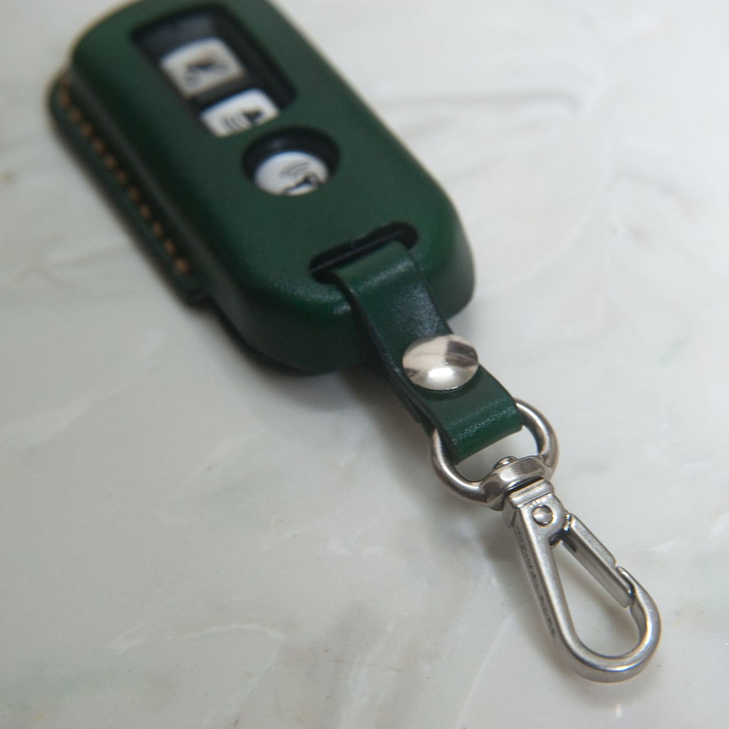 Bao da chìa khóa đeo hông cho khóa xe SH - Màu Xanh lá cây - Da thật nhập khẩu - Bao chìa khóa handmade theo yêu cầu
