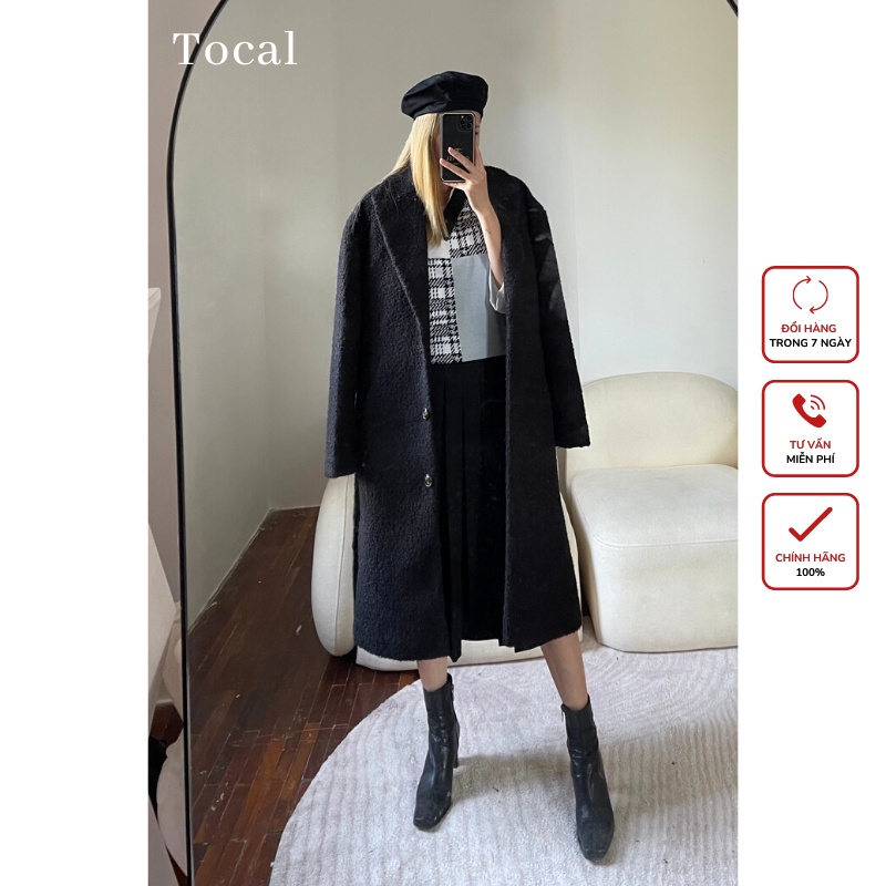 Áo khoác trench coat dáng dài qua gối Tocal Áo khoác dáng dài nữ Áo khoác dạ dáng dào- JAC008