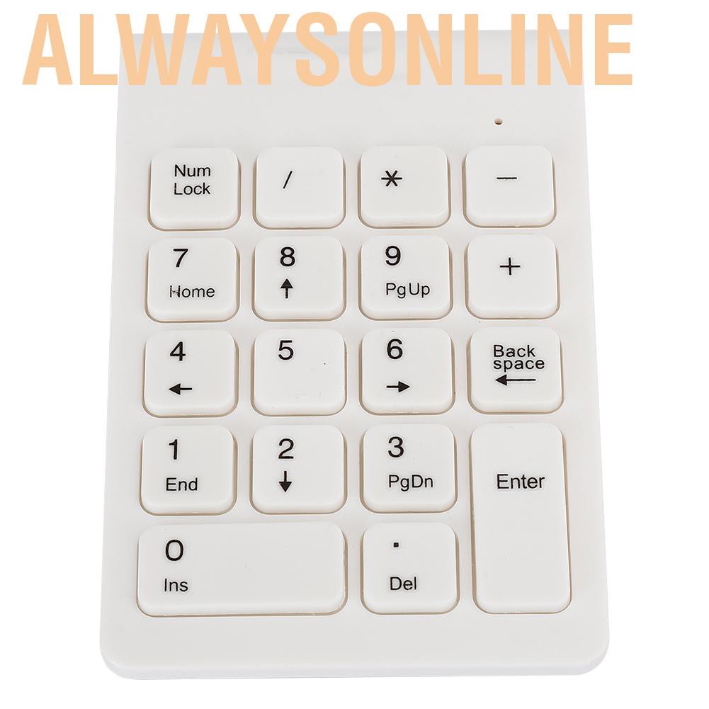 Alwaysonline 18 Keys Portable Numeric Keypad Wireless Keyboard Digital for Tablets