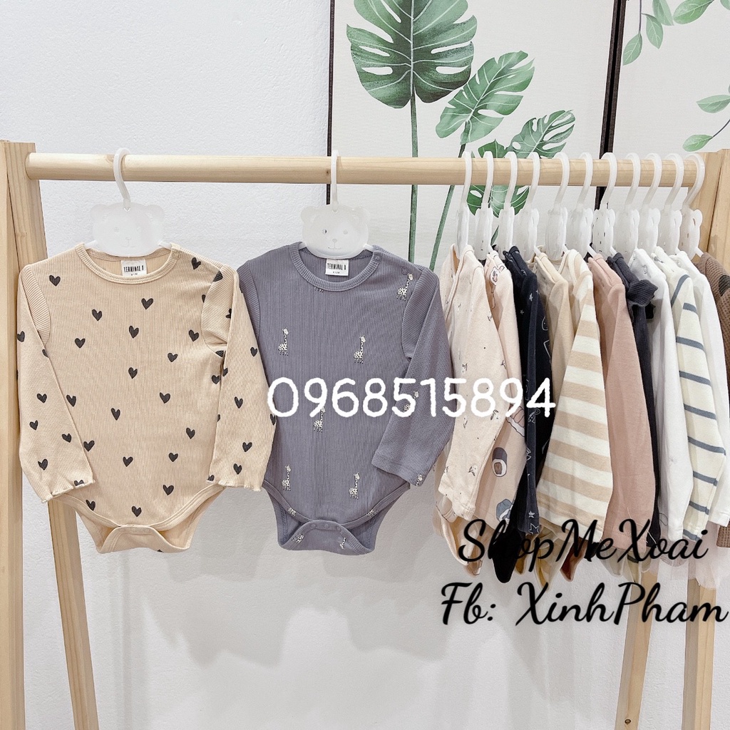 Body chip dài tay Terminal X size 12-18M (8-10kg) vải 100% cotton xuất dư cao cấp