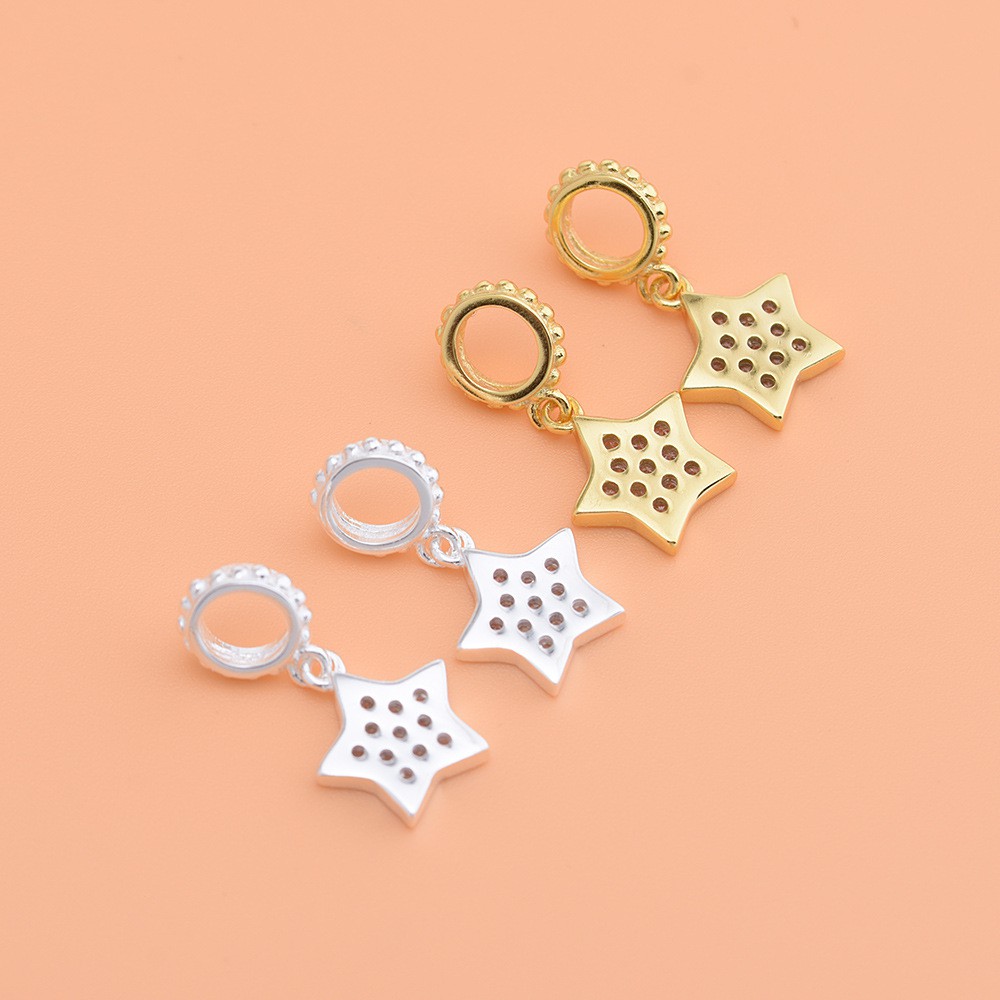 Charm bạc ngôi sao đính đá có móc treo lớn - Charm Bạc 925 - Mã CB235