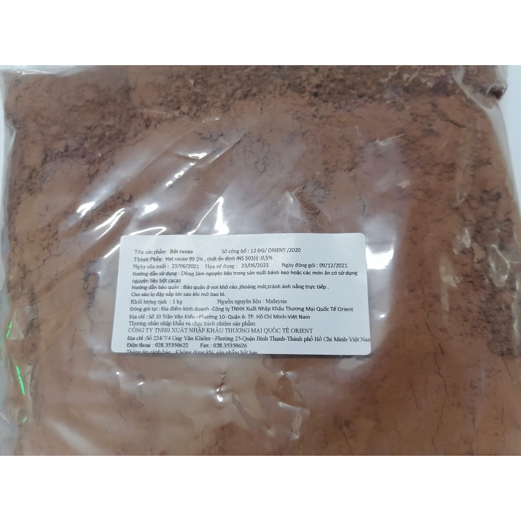 [GÓI LỚN 1 Kg] BỘT CA CAO LÀM BÁNH, KẸO [Malaysia] ORIENT Cocoa Powder (nhp-hk)