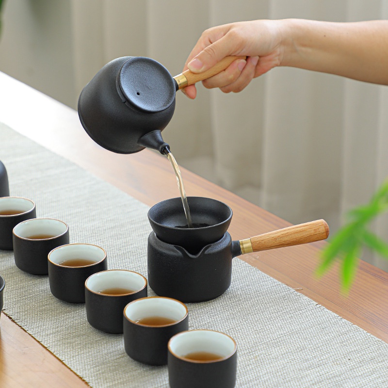 Bộ Ấm Trà Gốm Sứ Kung Fu Phong Cách Nhật Bản Cao Cấp - Kèm Hộp Quà Tặng.