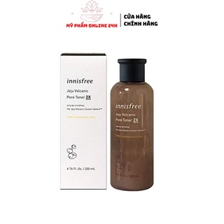Nước Hoa Hồng Giảm Mụn Đầu Đen Tro Núi Lửa Innisfree Jeju Volcanic Pore Toner 2X 200ml Hàn Quốc