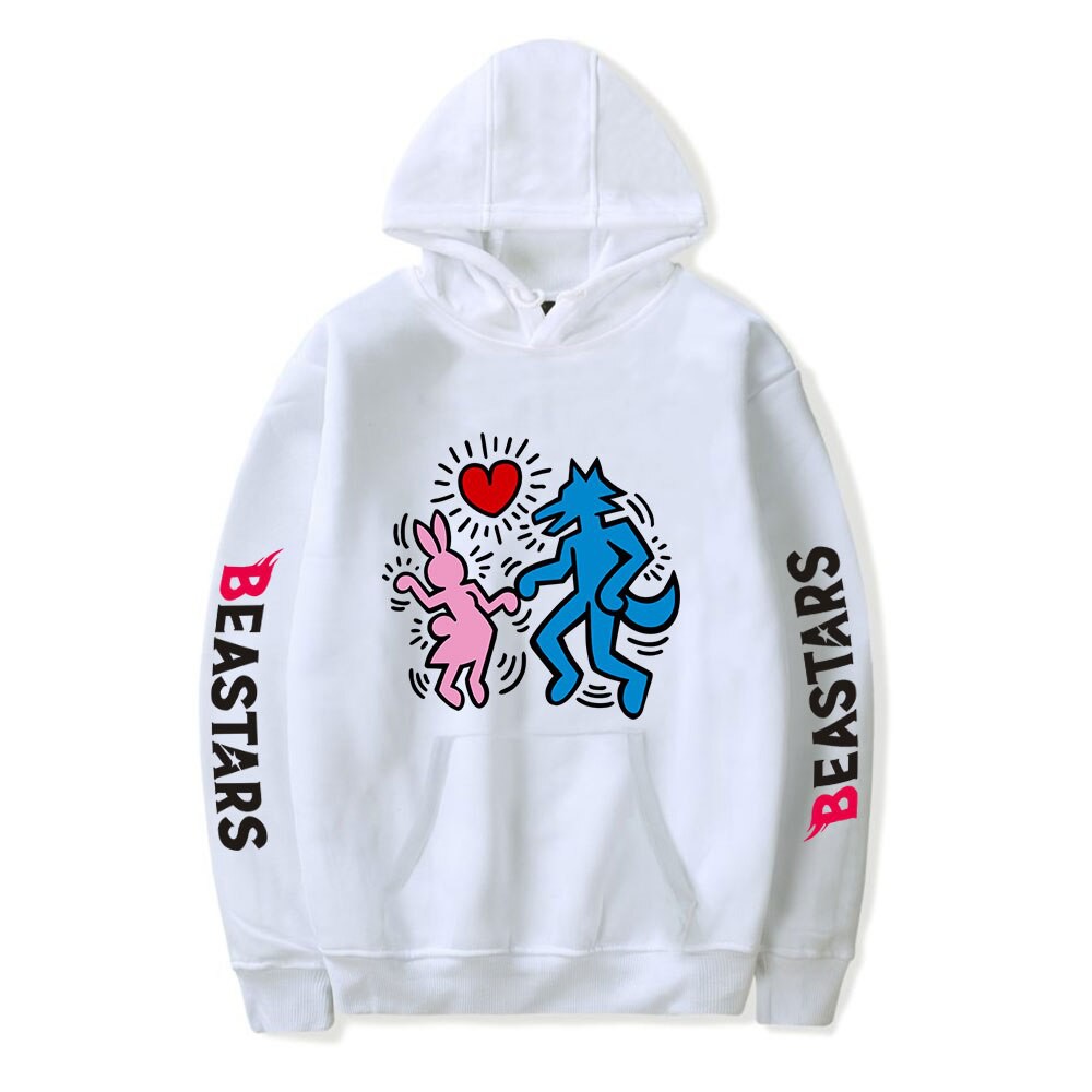 Áo Hoodie Trắng In Hình Anime Beastars Phong Cách Harajuku Cho Nam