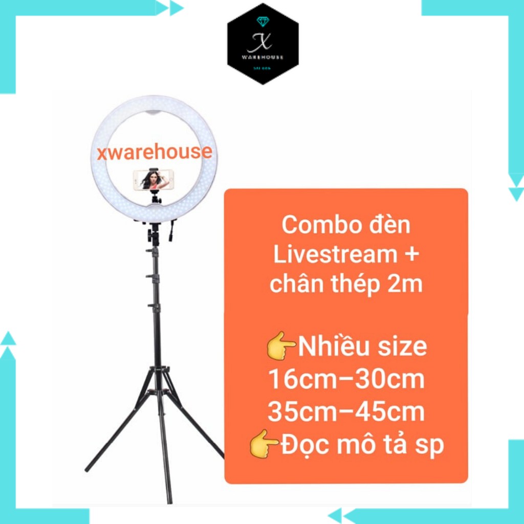 ĐÈN LIVESTREAM 16cm/30cm/35cm/45cm + chân tripod cao 2m chuyên nghiệp