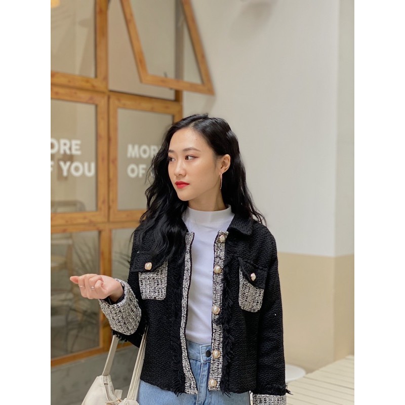 Áo khoác dạ pha tay cài cúc 183 | BigBuy360 - bigbuy360.vn