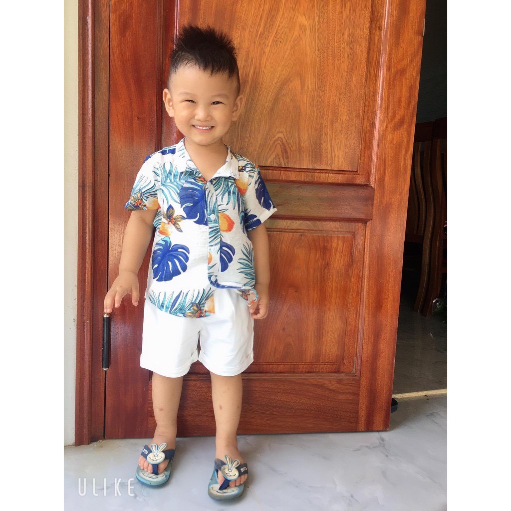 Bộ Quần Áo  Đũi Thời Trang Cho Bé 💕FUNKIDS 💕Đồ Bộ Áo Sơ Mi. Quần Short cho bé Trai Bé Gái 8 đến 22kg