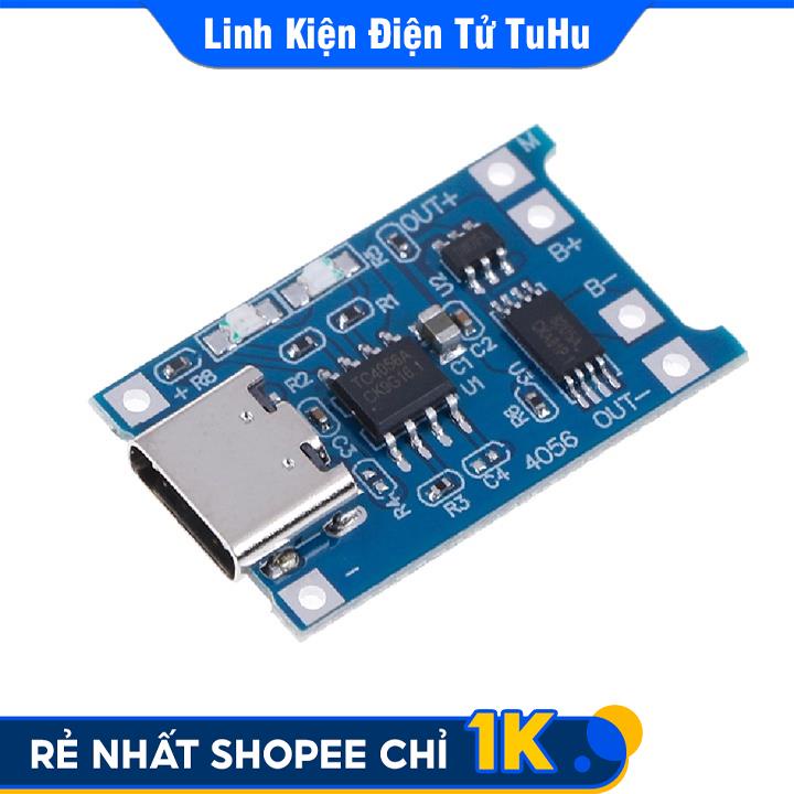 Mạch Sạc Pin Lithium 4.2V TP4056 1A Cổng TYPE-C
