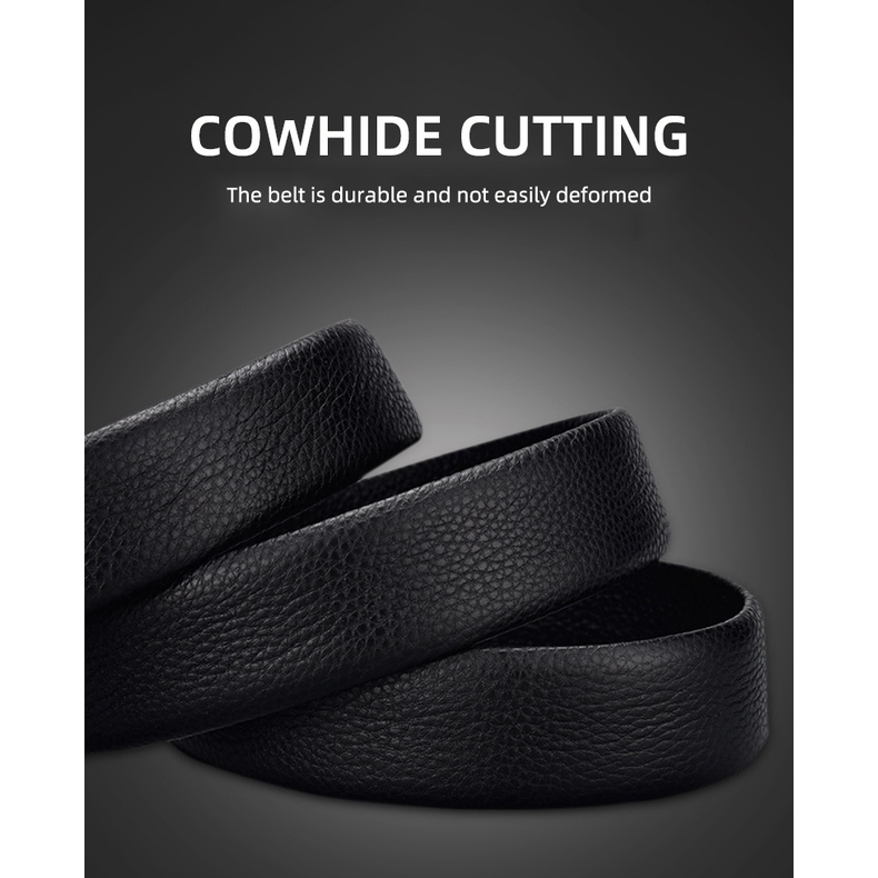 SmileFairyCC【COD &amp; Hàng Có Sẵn】Thắt Lưng Da Màu Đen Khóa Tự Động Phong Cách Thể Thao Chất Lượng Cao Cho Nam