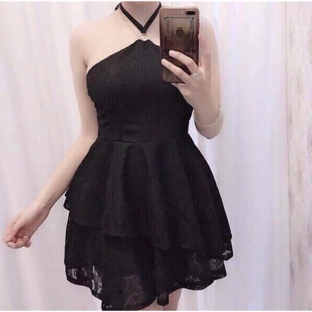 Đầm cúp ngực ren 2 tầng